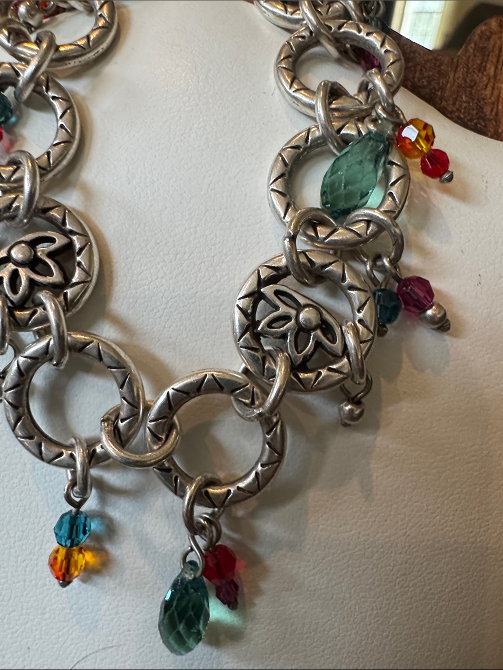 Brighton  Silver Multi-Color Charm Link Bracelet - Picture 4 of 8